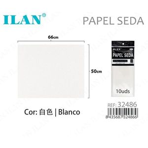Carta velina Ilan 50x66 cm bianca per confezionamento e artigianato - Product Image 3