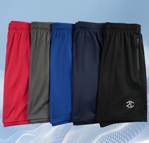Shorts de sport tricotés unis pour hommes, transfrontaliers, été, ODM, mode décontractée, séchage rapide, pour activités sportives en extérieur, football, basketball - Product Image 3