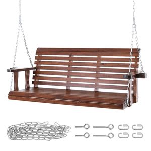 Balançoire de patio en bois robuste de 5,5 pieds, capacité de charge de 880 lb, balançoire de jardin pour cour, version améliorée pour plus de résistance - Product Image 4