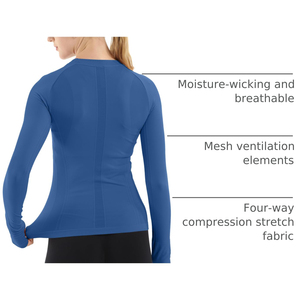 Haut de yoga pour femme à manches longues, compressif, léger et doux, confortable pour le fitness et les activités sportives - Product Image 6