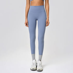 Leggings de yoga taille haute pour femmes, personnalisables en gros, avec contrôle du ventre, couleur unie, pour l'entraînement sportif, avec poches - Product Image 5