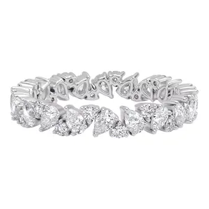 Anillo de Boda de Eternidad Completa Alternante con Diamantes Cultivados en Laboratorio de 1.50ctw, Oro de 14K, Certificado IGI, para Mujer, de EtherStar Jewels - Product Image 4
