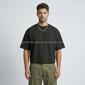 Camiseta Corta Cuadrada para Hombre – Camiseta de Algodón Grueso de 300 g/m², Estilo Urbano Oversize con Hombros Caídos - Product Image 3