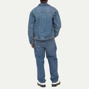 <b>Denim</b> Jacket Men Designer Casual Cotton Jacket Blue Boy Zip Closure <b>Denim</b> <b>Coats</b> OEM Jean Jacket - Product Image 4
