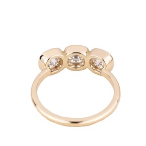 10K 14K 18K Solid Gold <b>Cushion</b> Cut Lab Grown Diamond Ring Engagement Ring Three Stone Diamond Ring Bezel Setting Bridal Jewelry - Product Image 4