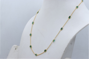 Wholesale Gold Plated 925 Sterling Silver Emerald Gemstone Necklace Classic Green Oval Cut Jewelry <b>Gift</b> for Women - Product Image 5