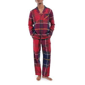 Ensemble de pyjama pour homme personnalisé, tissu en coton respirant, chemise à manches longues et pantalon long pour le sommeil quotidien - Product Image 1