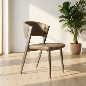 Chaise de salle à manger moderne de luxe à dossier haut avec housse amovible, siège rembourré, structure métallique pour restaurant, café, hôtel et usage domestique en extérieur - Product Image 5