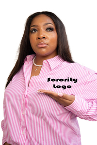 Alpha | Kapa Sorority Button <b>Down</b> Shirt Formal Everyday Woven Shirt Collared Tailored Front Button Casual Dress Shirt - Product Image 2