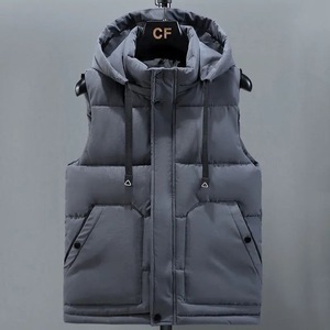 Gilet d'hiver pour homme Bearfit, 100% coton, matière extérieure vert foncé, fourrure coupe-vent, écologique, style vintage, fermeture éclair sur le devant, vêtement d'extérieur - Product Image 2