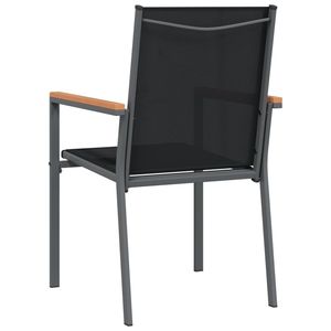 Juego de 2 Sillas de Jardín de Textilene Negro con Acero con Recubrimiento en Polvo, Tamaño Mediano, para Exteriores - Product Image 6