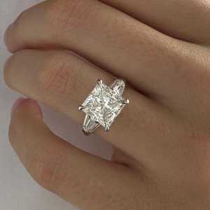 3.02CT Princess Cut Diamond Three Stone <b>Ring</b> Women's Lab Grown 10K White Gold Engagement <b>Proposal</b> Gift For Girlfriend - Product Image 6