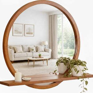 <b>Large</b> Espresso Finish Eco-Friendly Wooden Framed Wall <b>Mirror</b> Vanity Dressing <b>Mirror</b> for Bathroom <b>Bedroom</b> Entryway - Product Image 4
