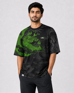 T-shirt Homme EURO SPORT CO à Sublimation, Coupe Ample, Manches Courtes, Col Rond, Motif Dragon Imprimé, Tenue Décontractée - Product Image 1