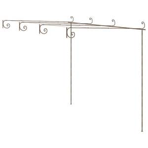 Arche de jardin en fer forgé brun antique avec de grands incrustations décoratives, pergola, gazebo, pavillon, élément décoratif - Product Image 2