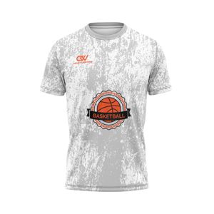 เสื้อบาสเก็ตบอลแขนสั้นสีไล่ระดับแบบกำหนดเอง ผ้าโพลีเอสเตอร์ 100% แห้งเร็ว ลายซับลิเมชั่นแบบเฟด ดีไซน์เสื้อวอร์มอัพ รับผลิตแบบ OEM จำนวนมาก - Product Image 1