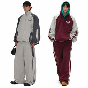 Ensemble de survêtement oversize personnalisé 2026 pour homme – Tenue de sport streetwear deux pièces : veste et pantalon de jogging décontracté – Mode Y2K - Product Image 1
