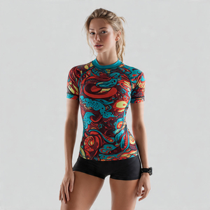 Women Rash Guard Athletic Water Sports <b>Shirt</b> High Performance <b>Compression</b> Gear Flexible Fabric Stylish Workout Apparel Design - Product Image 4