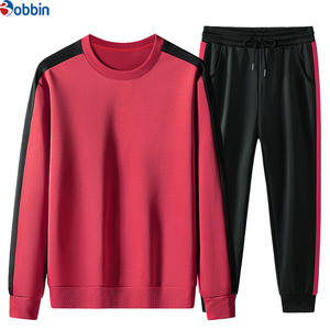 Ensemble de survêtement sport deux pièces pour homme, personnalisé, tendance, col rond, respirant, coupe décontractée, en tissu épais, avec sweat-shirt et pantalon de jogging - Product Image 6