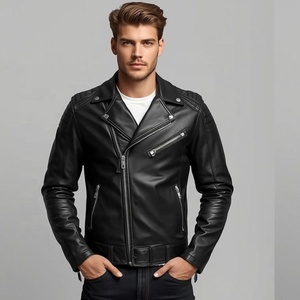 Chaqueta de Cuero Estilo Motero de Invierno Vintage para Hombre, Personalizada en Cuero de Oveja con Detalles Acolchados - Product Image 1