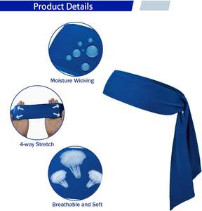 Bandeau de sport antidérapant pour la gym, vente en gros / Bandeau unisexe élastique de couleur unie, fait main, de haute qualité - Product Image 3