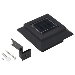 Juego de 12 Lámparas Solares de Pared para Exteriores, Compactas, de Plástico y Metal Negro - Product Image 6