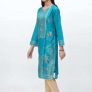 1PC Screen Printed Cambric Shirt For <b>Women</b> - Product Image 2