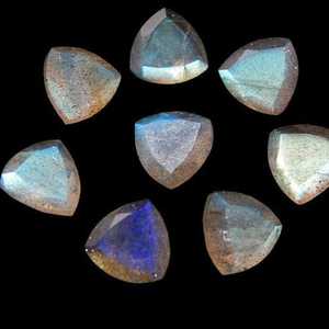 Natural Blue Fire Labradorite Gemstone Trillion Flat Back Cabochon Faceted Cut Loose Stone Jewelry Making Like Rings Bracelet - Product Image 6