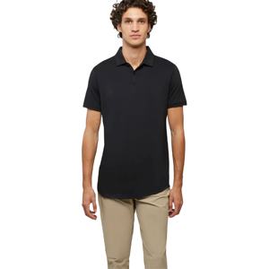 Polos de dobladillo curvo de primera calidad para hombre, mezcla de algodón suave, diseño ajustado disponible en varios colores para ropa informal y de negocios - Product Image 1