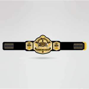 Cinturón de Campeonato de Lucha Libre Personalizado con Logotipo, Correa Negra, Cuatro Placas Laterales, Placa Central Dorada - Equipamiento Completo - Product Image 2