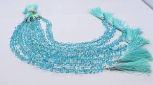 AAA Natural Sky Blue Apatite Faceted Pear Shape Briolette 4x6 MM Light Blue Apatite <b>Gemstone</b> Beads Strand Loose Apatite Beads - Product Image 6