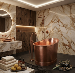 Bañera de latón ovalada de última tendencia, hecha a mano, moderna, independiente, cuidadosamente elaborada por artesanos indios - Product Image 4