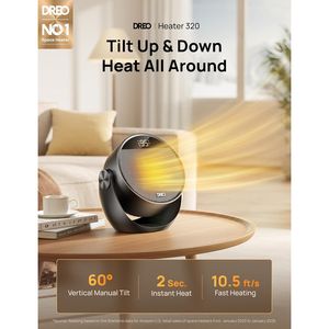 Calentador Eléctrico Portátil de 1500W, Inclinación Ajustable de 60 Grados, Termostato de 10.5 pies/s, 8 Funciones de Seguridad para Uso en Interiores - Product Image 2