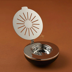 Luxury Silver Metal & Wood Incense Burner Hinged Cutout Lid Round <b>Bakhoor</b> <b>Oud</b> Censer Modern Desktop For Home Decoration - Product Image 1