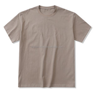 Camisetas de algodón de cáñamo de 240g Camisetas de manga corta teñidas lisas para hombres - Product Image 1
