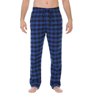 Ensemble de pyjama décontracté pour homme, coupe droite, longueur intégrale, taille mi-haute avec cordon de serrage, léger, 100 % coton, écologique - Product Image 3