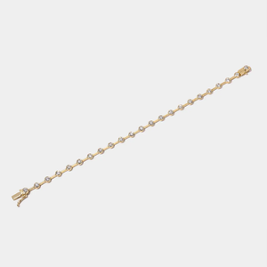 สร้อยข้อมือเพชรเลี้ยงในห้องปฏิบัติการ ทองคำแท้ 14K ประดับเพชรแบบ Bezel Set สร้อยข้อมือแบบเรียบหรู สร้อยข้อมือแบบซ้อนได้ ของขวัญสำหรับงานหมั้น - Product Image 6
