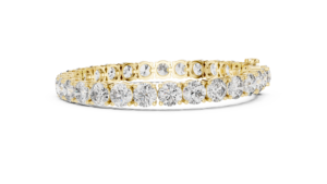 LUXURY LAB GROWN CUT DIAMOND RHODIUM PLATED 18KT SOLID YELLOW <b>GOLD</b> BRACELET <b>SET</b> DAILY OFFICE WEAR WEDDING ENGAGEMENT for WOMEN - Product Image 4