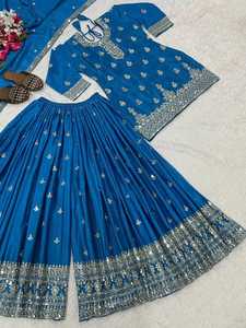 Ensemble Lehenga Choli brodé lourd avec travail de sequins, Lehenga de créateur pour mariée avec Dupatta, pour mariage et soirée - Product Image 3