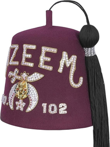 Fez Shriner durable en feutre de haute qualité avec broderie décorative, ajustement confortable, idéal pour les occasions formelles - Product Image 3