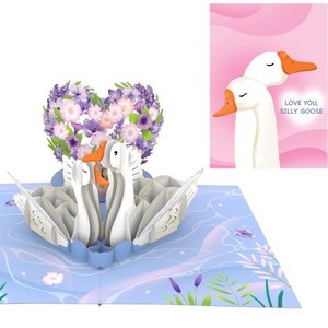 การ์ดป๊อปอัพ 3 มิติ คู่รักสวีน การ์ดอวยพรแฮนด์เมดคู่รักที่ดีที่สุด การ์ดป๊อปอัพธีมความรัก 3 มิติ การ์ด 3 มิติ ป๊อปอัพ งานฝีมือกระดาษรูปสัตว์ ความรัก - Product Image 3