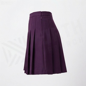 Minifalda plisada para mujer, color sólido, cintura regular, tejido de punto, para todas las estaciones - Product Image 3