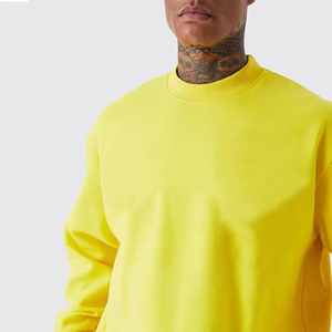 Ensemble de survêtement d'hiver pour homme grande taille, couleur unie, manches courtes, col rond, 2 pièces, 100 % coton, meilleure qualité OEM, vente chaude - Product Image 5