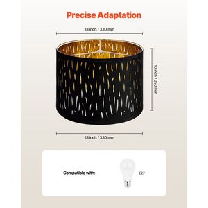Set di 2 paralumi a tamburo medio rotondo 13X13X10 pollici con arpa per cover e sfumature - Product Image 4