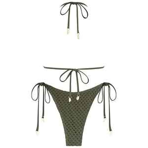 Nuevo Bikini de una Pieza sin Espalda de Color Sólido, Transpirable, de Secado Rápido, con Malla Triangular, para Mujer, para Natación y Playa - Product Image 3