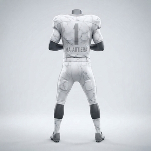 Custom White Marble Print American Football Uniform <b>Padded</b> Jersey <b>Pants</b> Set Team Sports Apparel - Product Image 4