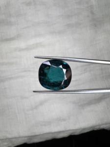 Tourmaline bleue néon naturelle taille coussin 14,10 carats, pierre précieuse lâche couleur Paraiba, haute qualité, Inde, pour la fabrication de bijoux Jai - Product Image 3