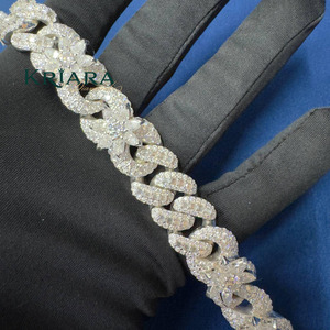 Moissanite <b>Statement</b> <b>Necklace</b> S925 Silver Link Chain Flower Design Luxury Unisex Everyday Wear - Product Image 3