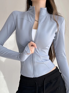 Womens Professional Yoga <b>Jacket</b> Full Zip Sports Fitness Running <b>Workout</b> <b>Jacket</b> Custom Logo OEM ODM Private Label Manufacturer - Product Image 5
