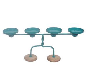 Bougeoir en métal design antique bleu le plus vendu pour la maison et l'hôtel pour la décoration de table de Noël - Product Image 1